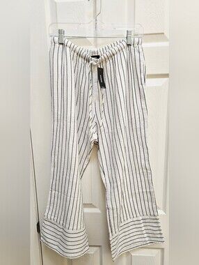 Express High Waisted Striped Gauze Pants